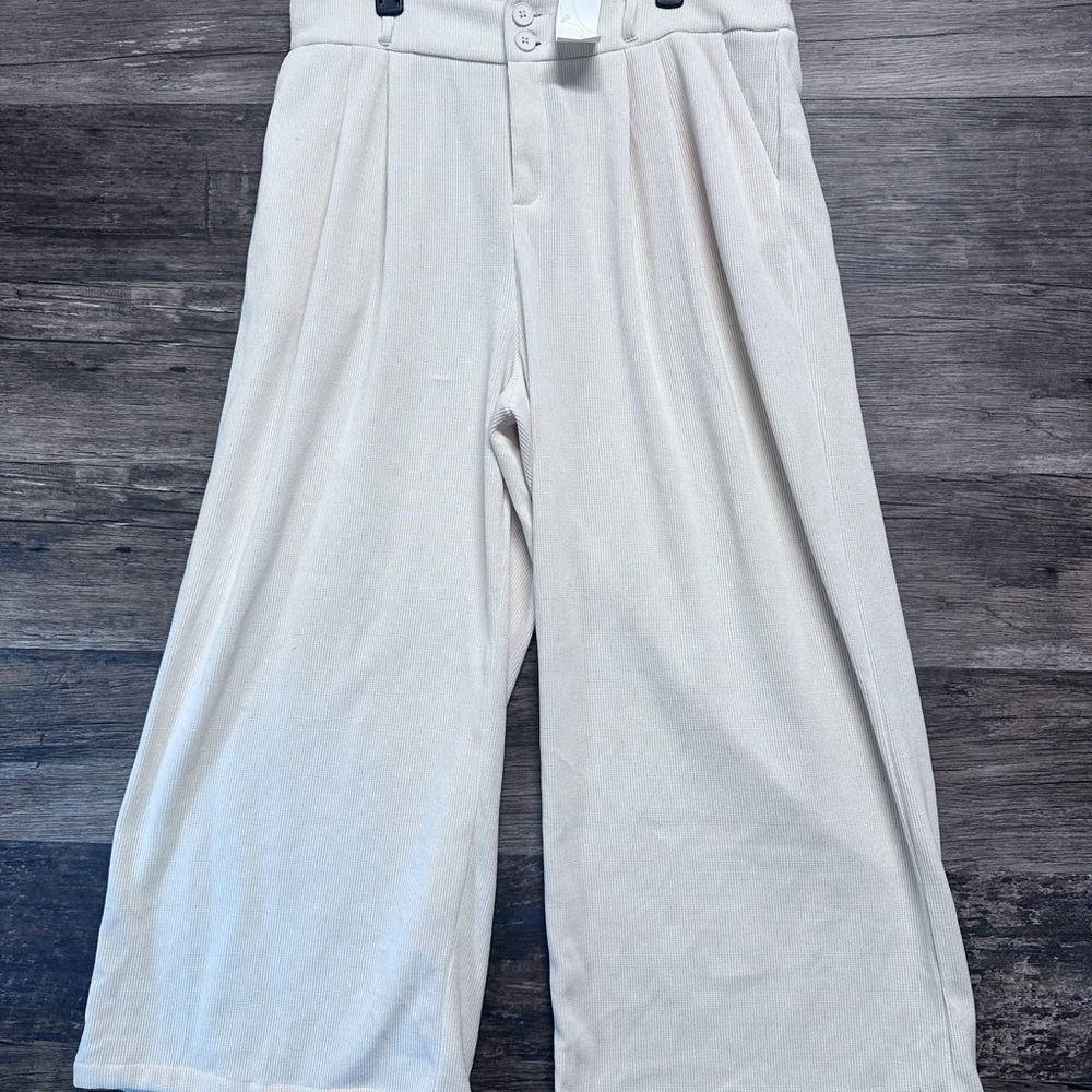 Cider Wide Leg Jumpsuit Pants in Cream